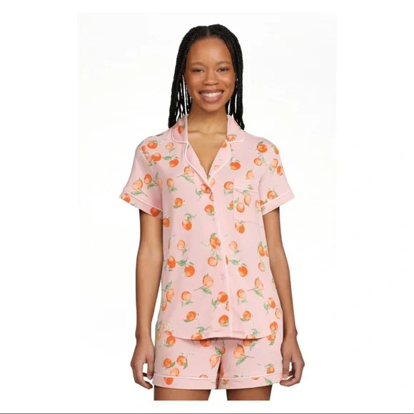 🪸 Coral Whisper Fruit Collar and Shorts Pajama Set from Secret Treasures
